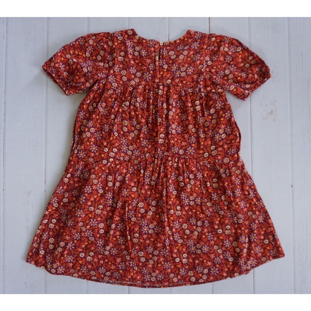 Cat & Jack Girl's Burgundy Floral Printed Dress - Size XL (14), NWT - Picture 6 of 9
